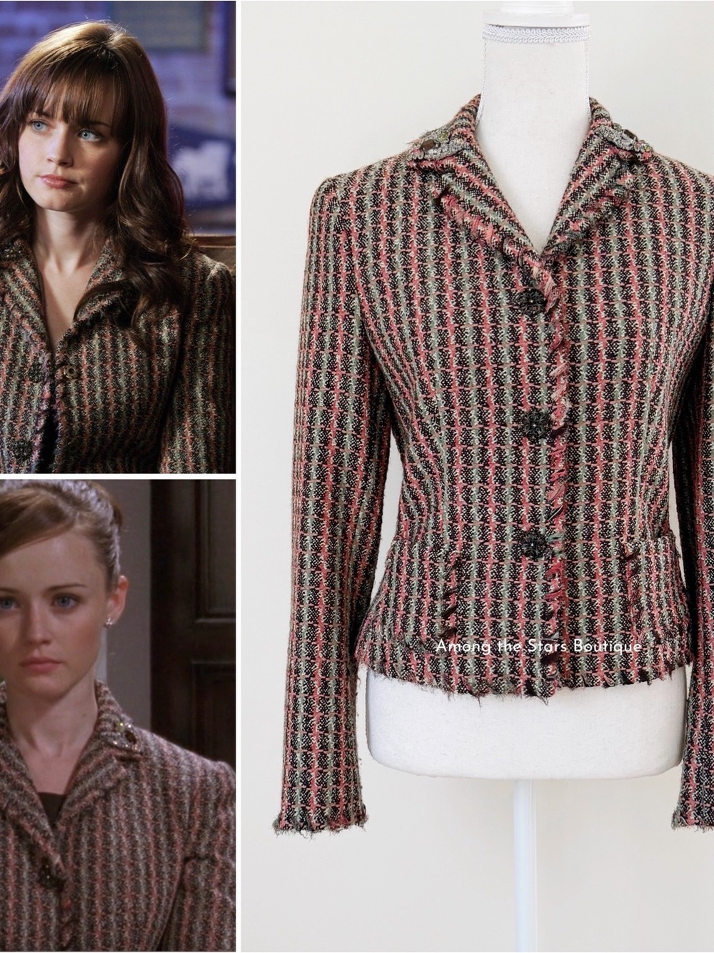 Rare Y2K Vintage Jeweled Wool Tweed Jacket ASO Rory Gilmore in Gilmore Girls